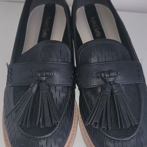 Franco Sarto Black Tassel Loafers